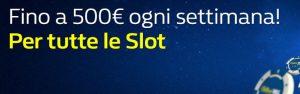 William Hill bonus slot fedeltà 500€